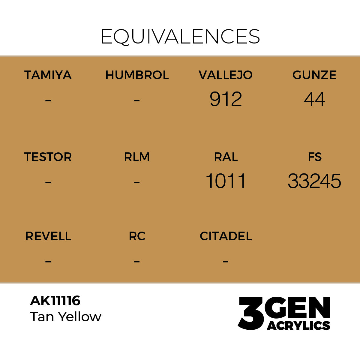 AK Interactive 3GEN Tan Yellow 17ml