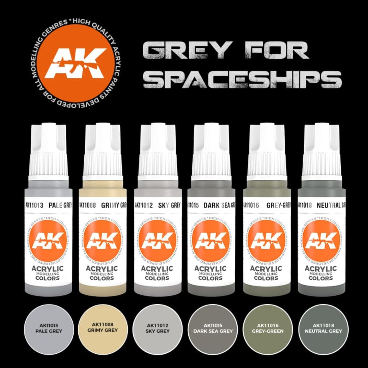 AK Interactive 3GEN Grey For Spaceships Set