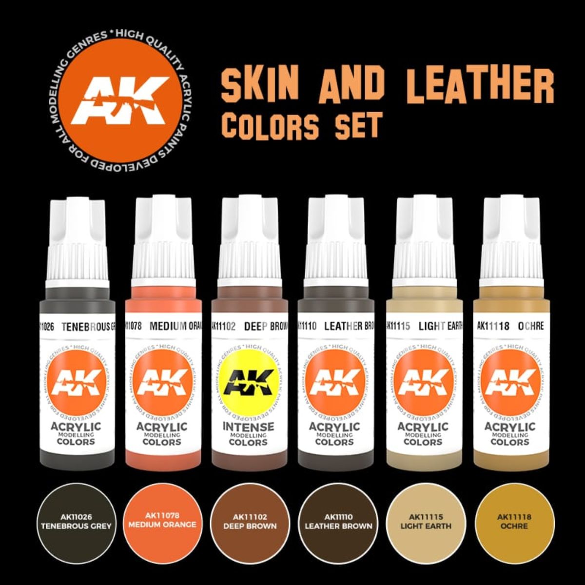 AK Interactive 3GEN Skin And Leather Colors Set