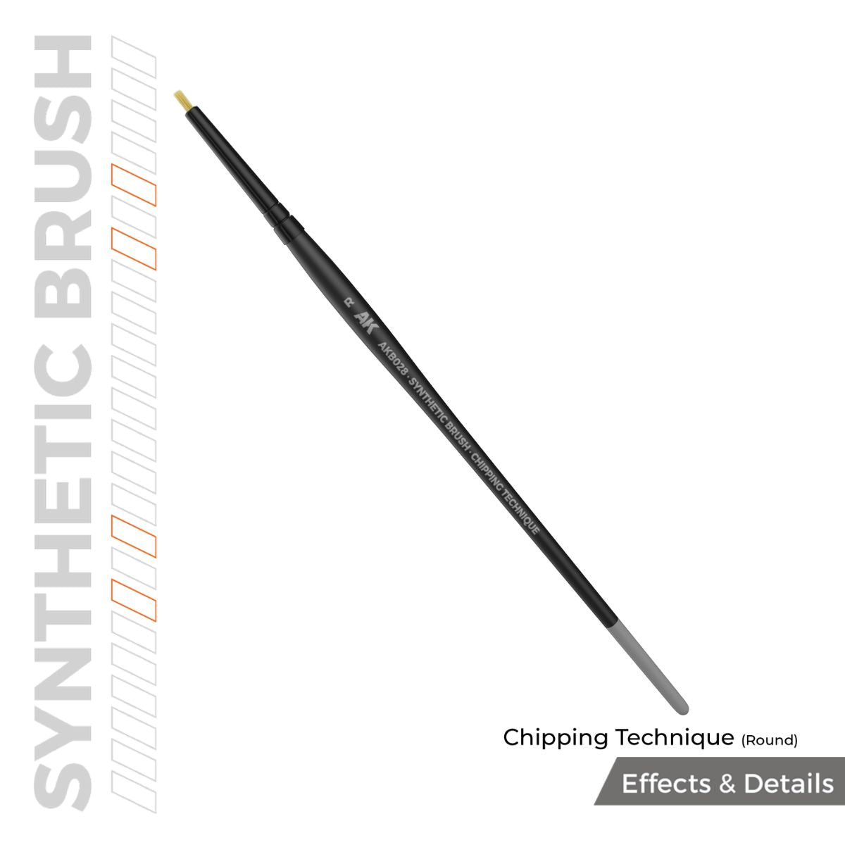 AK Interactive AK SYNTHETIC BRUSH - CHIPPING TECHNIQUE (ROUND)