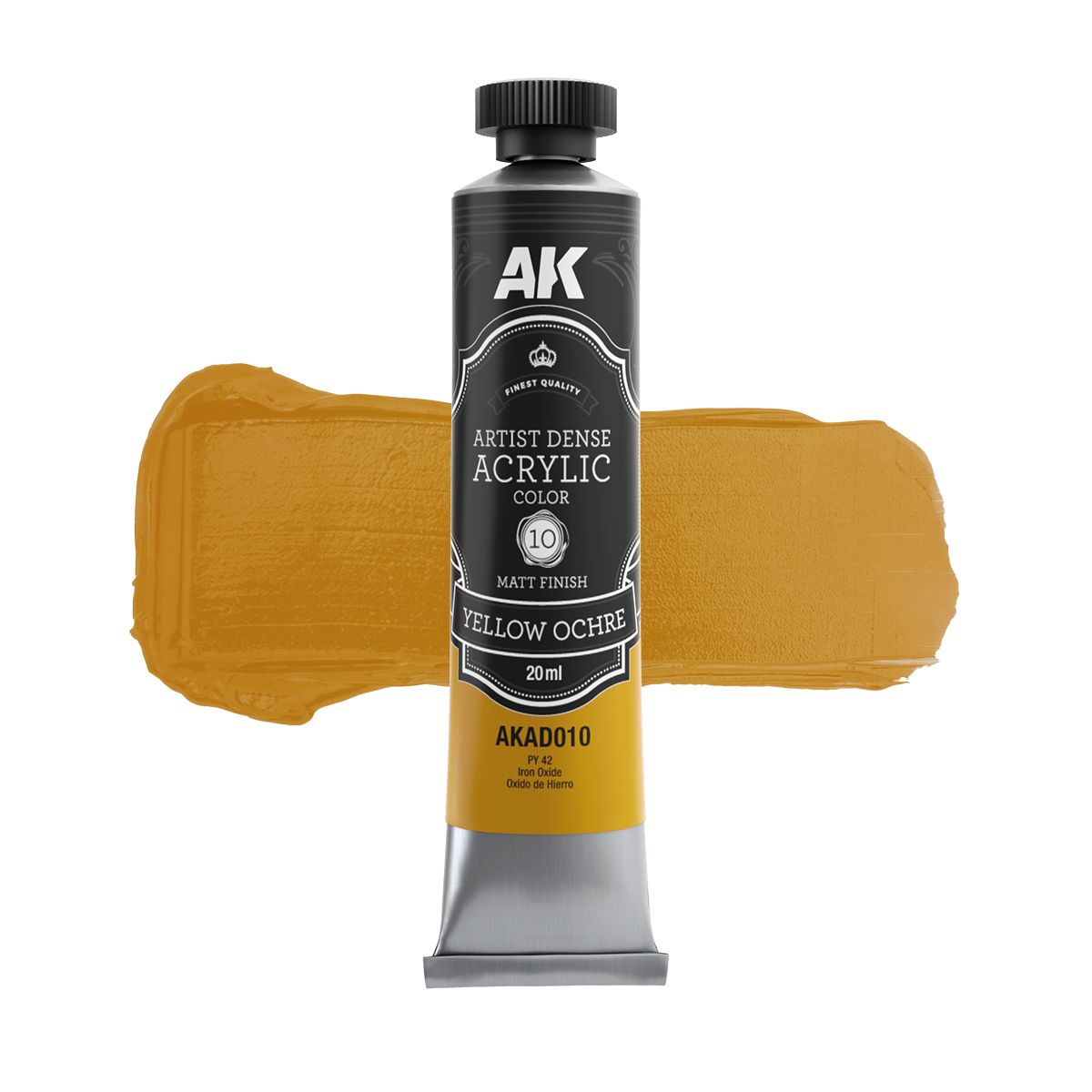 AK Interactive ARTIST DENSE ACRYLIC COLOR Set BLACK & WHITE SET (6 tubes 20 ml)