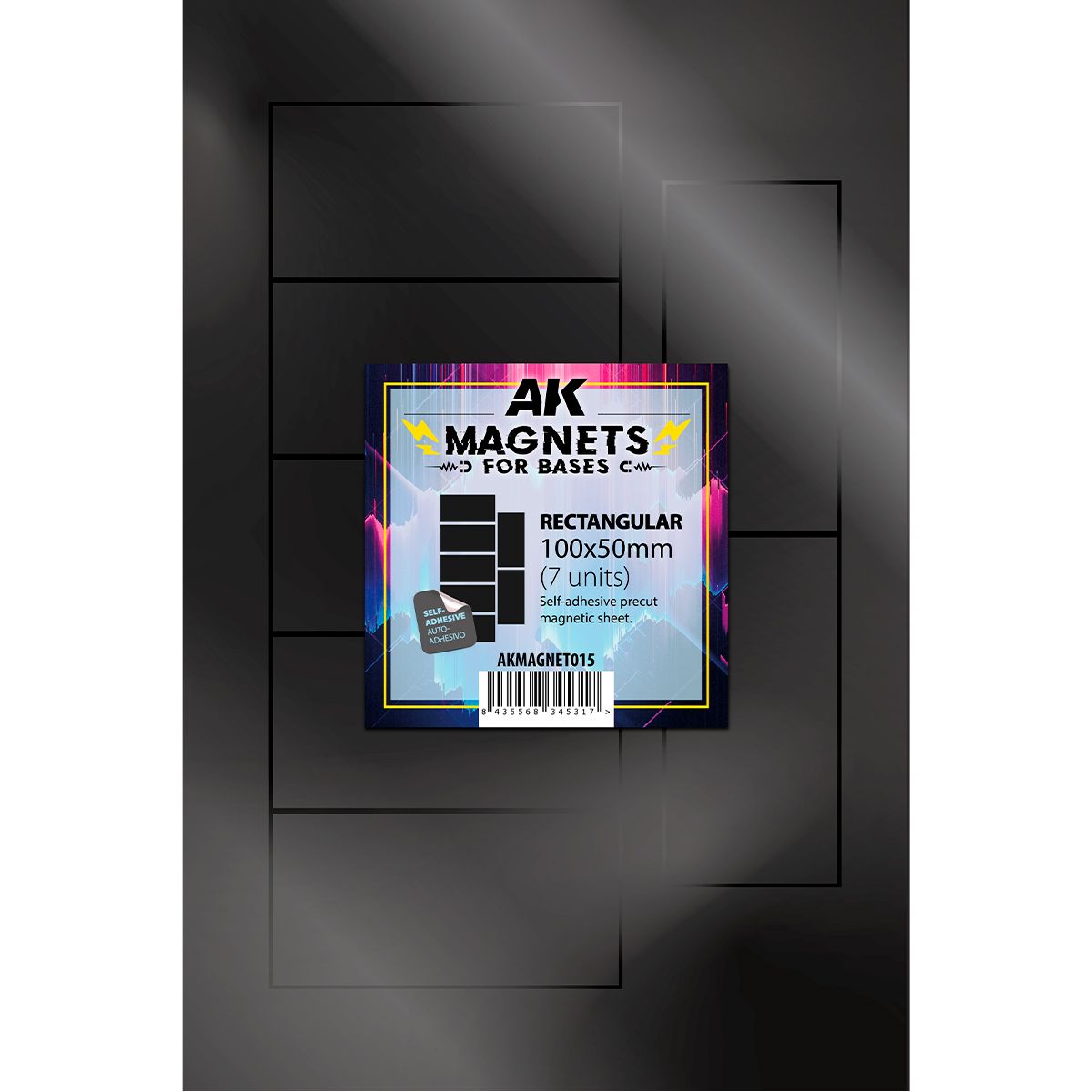 AK Interactive Magnets for Bases RECTANGULAR 100 X 50 - 7 unid