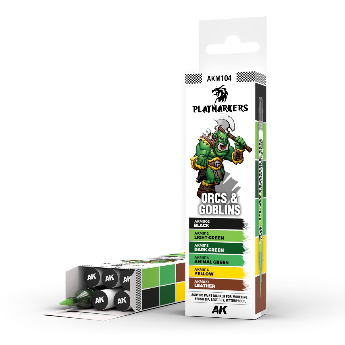 AK Interactive PLAYMARKERS SET - ORCS & GOBLINS (6 ref.)