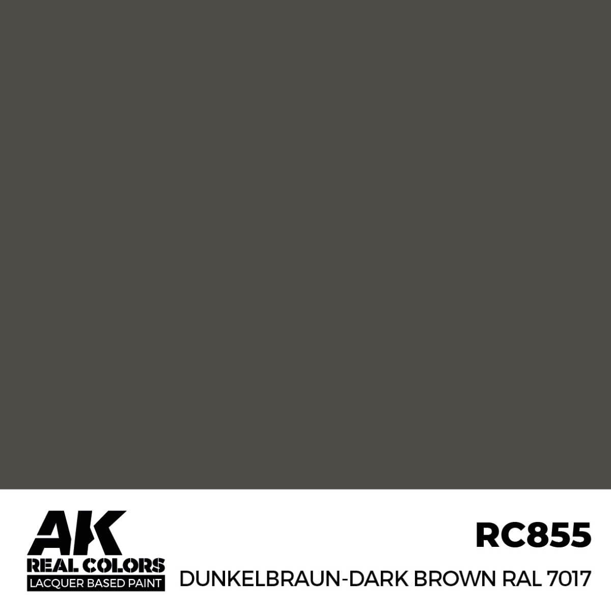AK Interactive REAL COLORS Dunkelbraun-Dark Brown Ral 7017 17 ml.