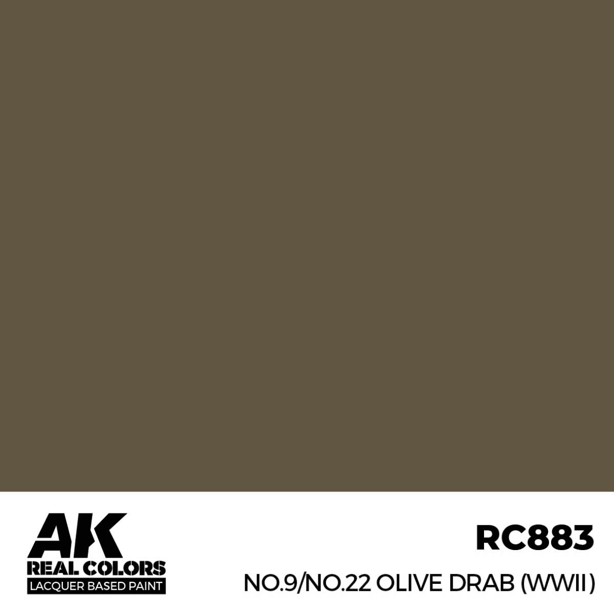 AK Interactive REAL COLORS No.9/No.22 Olive Drab (Wwii) 17 ml.