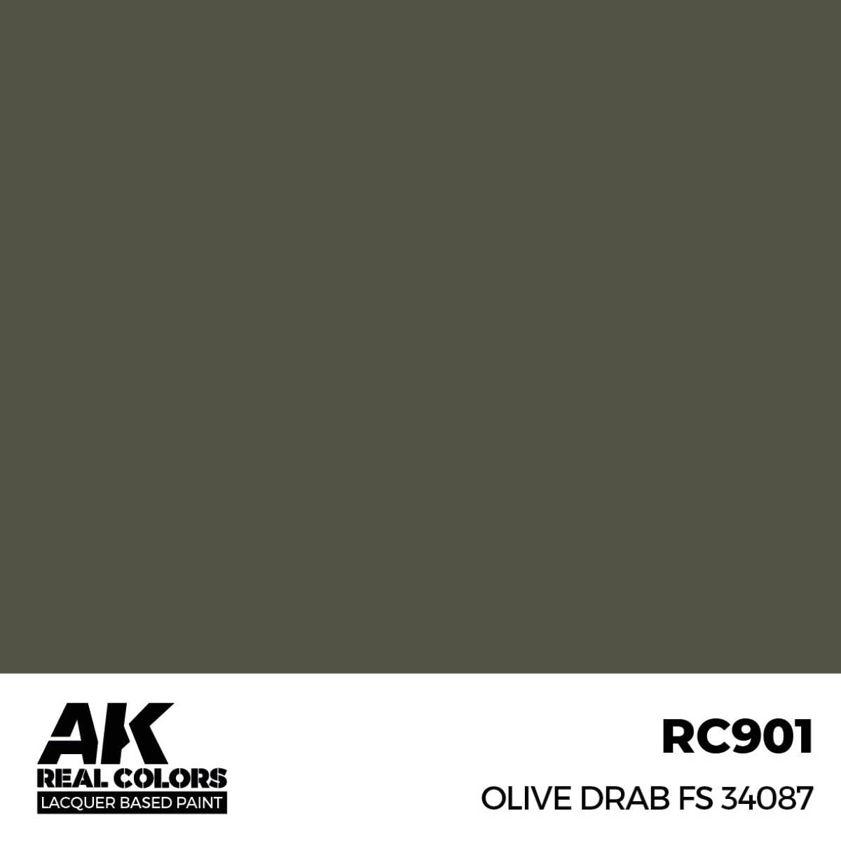 AK Interactive REAL COLORS Olive Drab Fs 34087 17 ml.