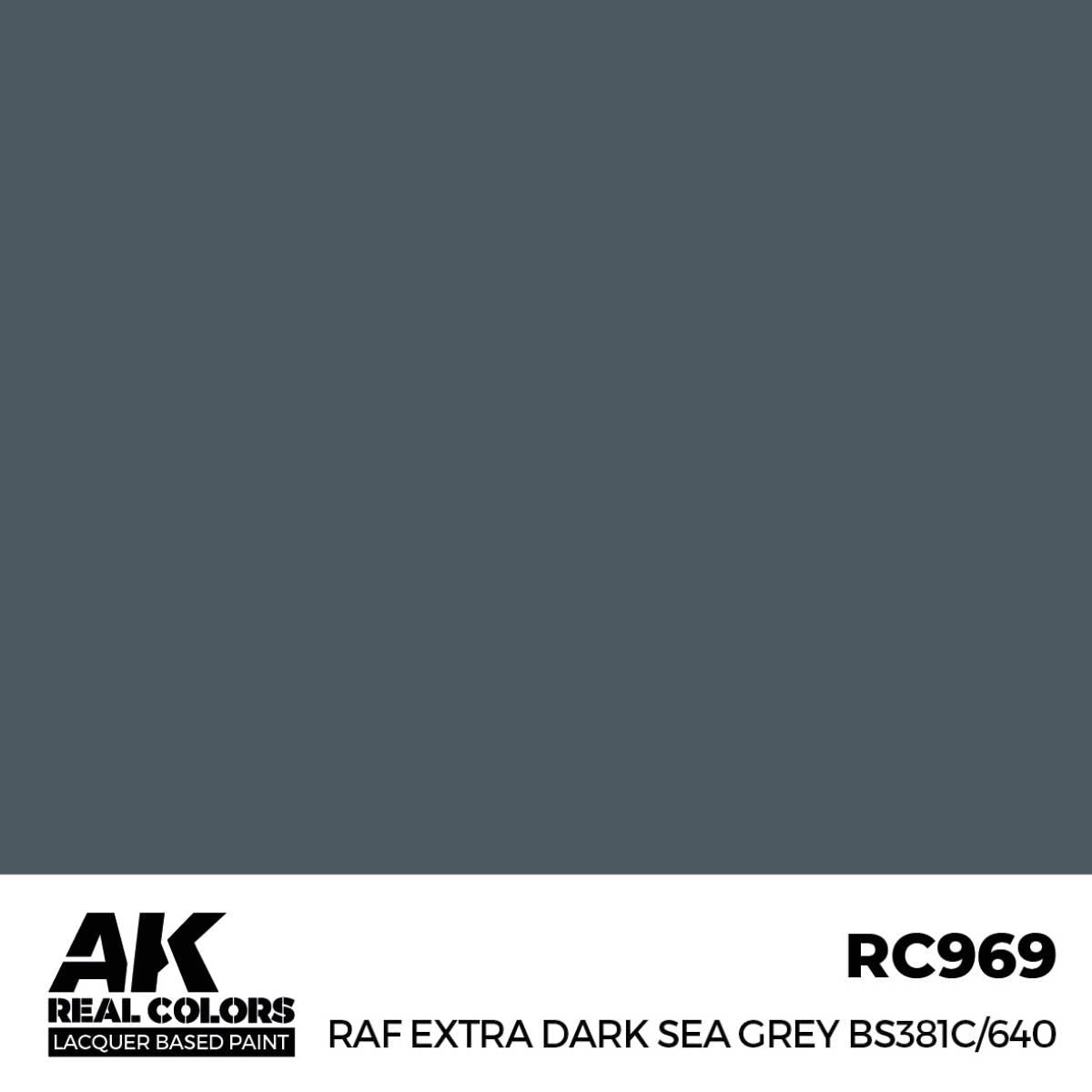 AK Interactive REAL COLORS Raf Extra Dark Sea Grey Bs381C/640 17 ml.
