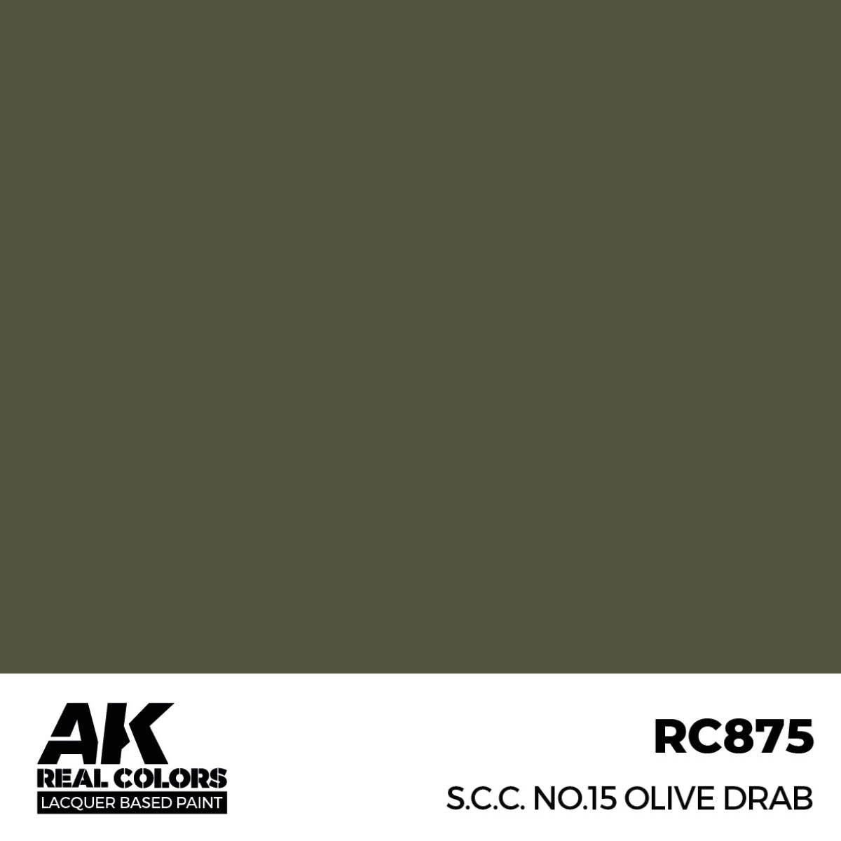 AK Interactive REAL COLORS S.C.C. No.15 Olive Drab 17 ml.