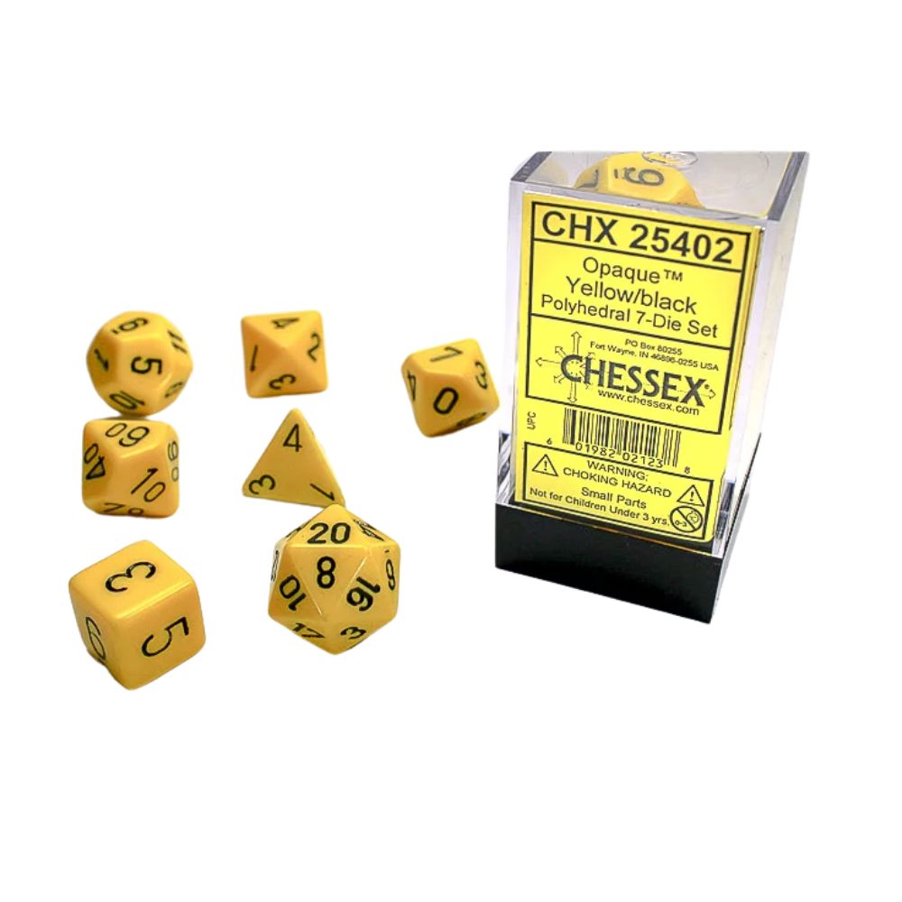 Chessex Polyhedral 7-Die Würfel-Set Opaque - Schwarz/Rot