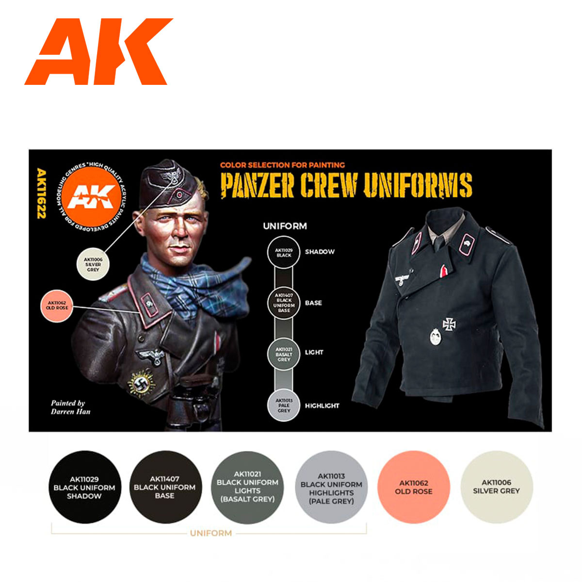 AK Interactive Panzer Crew Black Uniforms Set 3G