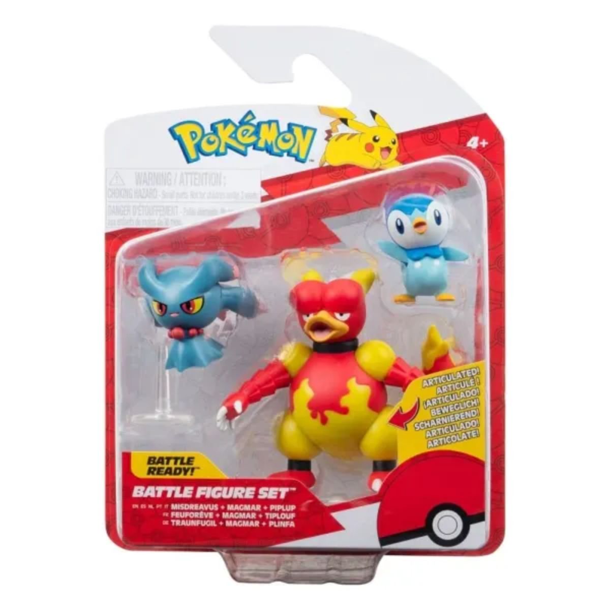 Pokémon Battle Figure Set Piplup, Misdreavus & Magmar