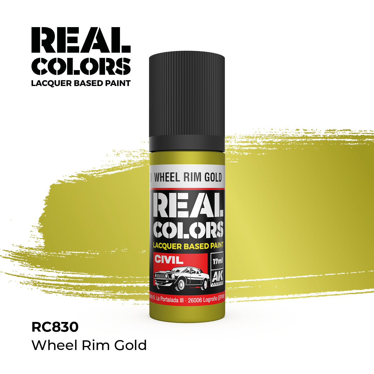 AK Interactive REAL COLORS Wheel Rim Gold 17 ml,