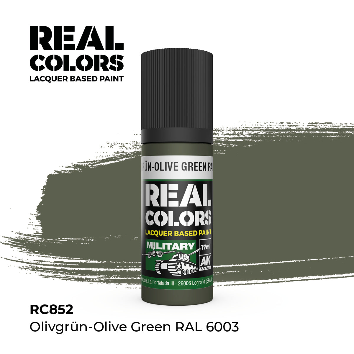 AK Interactive REAL COLORS Olivgrün-Olive Green Ral 6003 17 ml.
