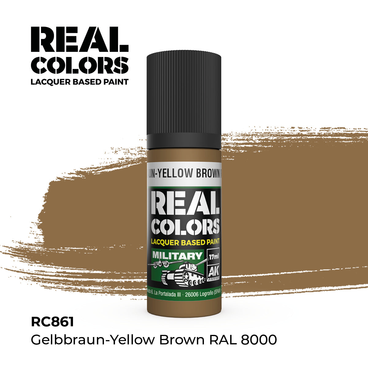 AK Interactive REAL COLORS Gelbbraun-Yellow Brown Ral 8000 17 ml.