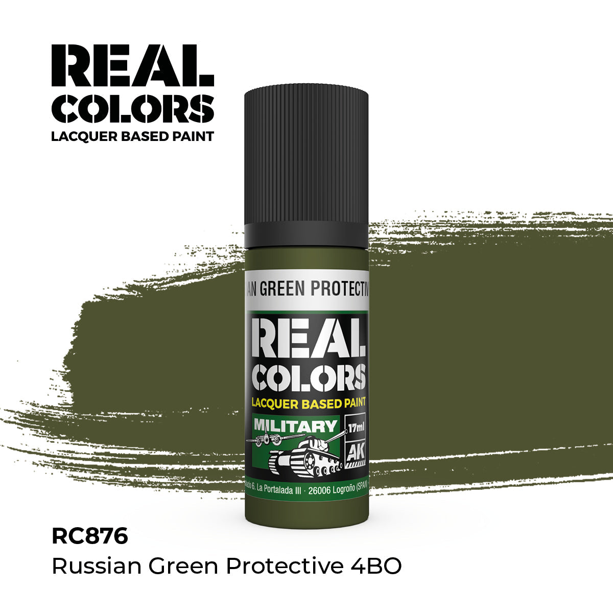 AK Interactive REAL COLORS Russian Green Protective 4Bo 17 ml.