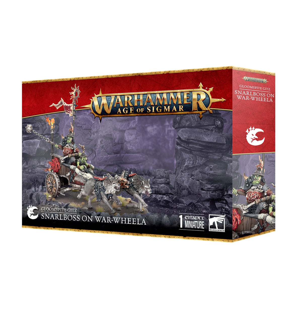 Warhammer Age of Sigmar Gloomspite Gitz Snarlboss on War-Wheela