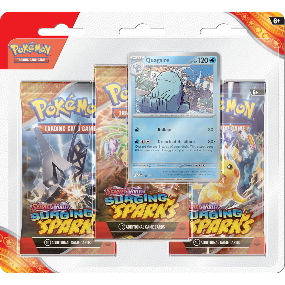 Pokémon - Scarlet & Violet Surging Sparks 3-Pack Blister Quagsire - EN