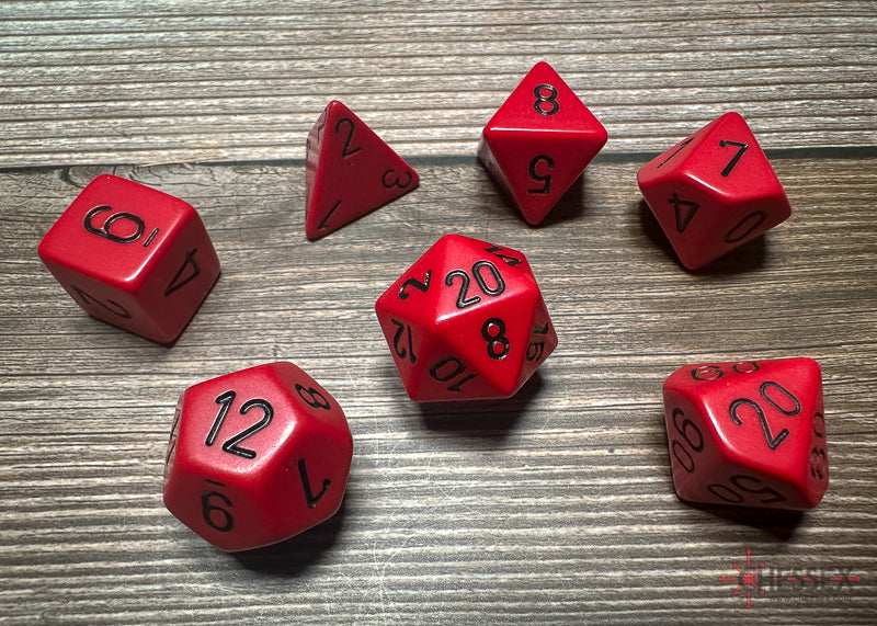 Chessex Polyhedral 7-Die Würfel-Set Opaque - Schwarz/Rot