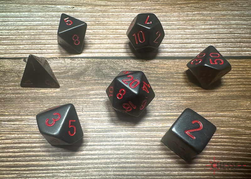 Chessex Polyhedral 7-Die Würfel-Set Opaque - Schwarz/Rot