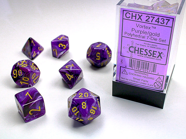 Chessex Polyhedral 7-Die Würfel-Set Opaque - Schwarz/Rot