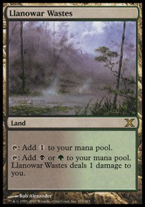Llanowar Wastes 10E-355 Rare Light Played Englisch