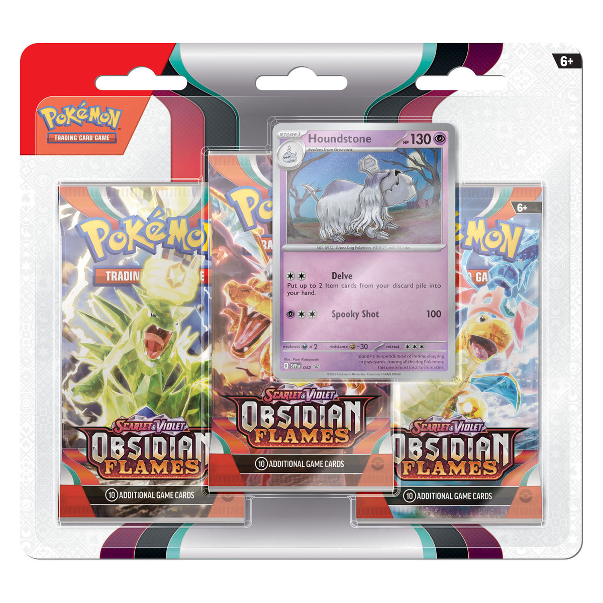 Pokémon Scarlet & Violet Obsidian Flames - 3-Pack Blister Houndstone- EN