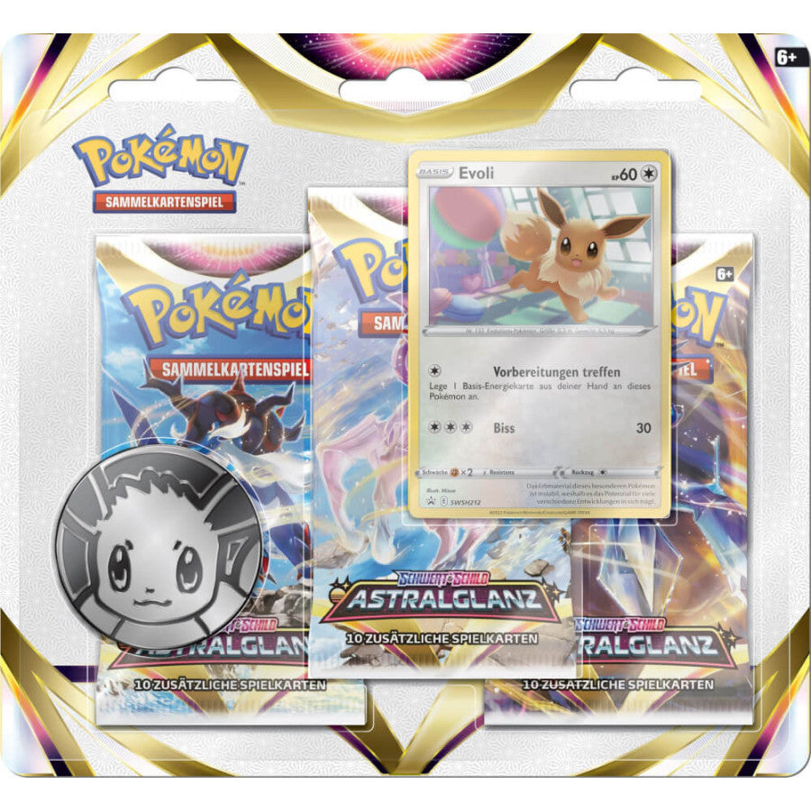 Pokémon Schwert und Schild Astralglanz - 3-Pack Blister - Evoli - deutsch