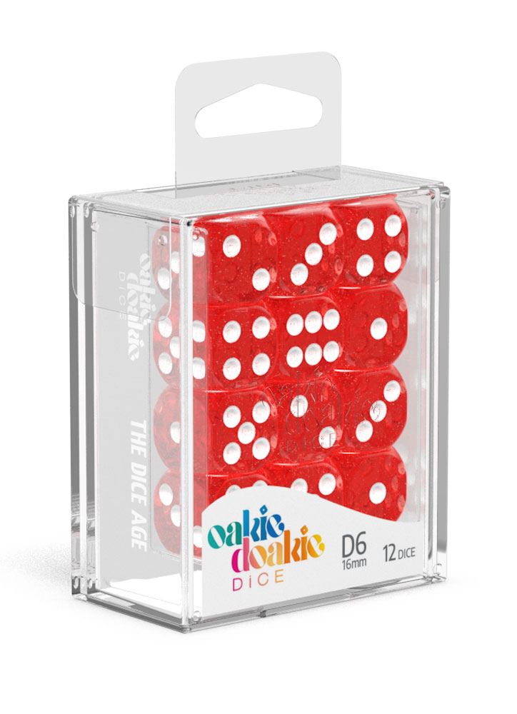 Oakie Doakie Dice W6 Würfel 16 mm Speckled - Rot (12)