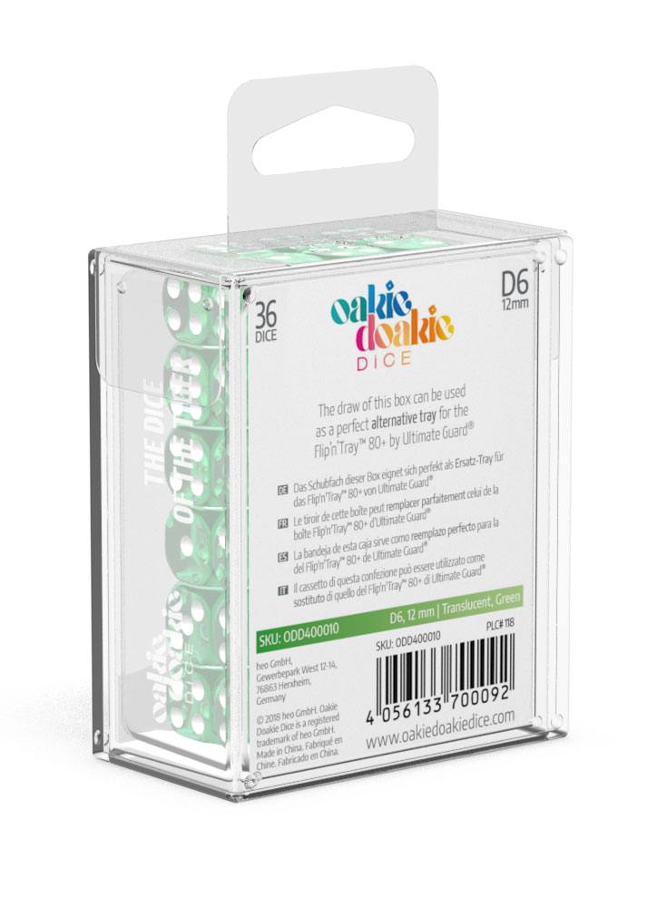 Oakie Doakie Dice W6 Würfel 12 mm Translucent - Grün (36)