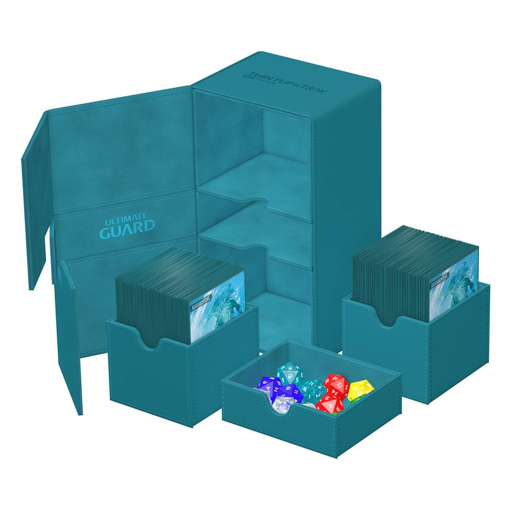 Ultimate Guard Twin Flip`n`Tray 200+ XenoSkin Monocolor Petrolblau