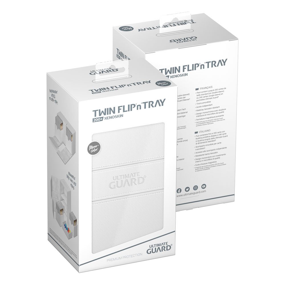 Ultimate Guard Twin Flip`n`Tray 200+ XenoSkin Monocolor Weiß