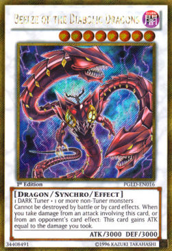 Beelze von den diabolischen Drachen PGLD-016 Gold Secret Rare Excellent Deutsch
