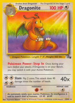 Dragonite FO-19 Rare Excellent Englisch