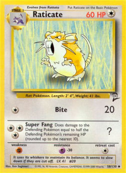 Raticate B2-58 Uncommon Near Mint Englisch