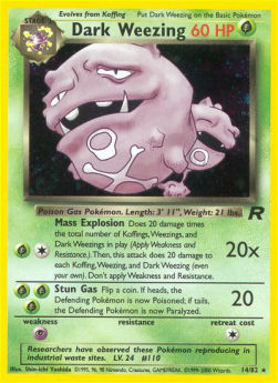 Dark Weezing TR-14 Holo Rare Poor Englisch