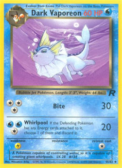 Dark Vaporeon TR-45 Uncommon Good Englisch