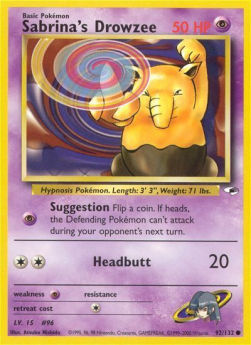 Sabrina's Drowzee GH-92 Common Near Mint Englisch