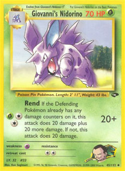 Giovanni's Nidorino GC-45 Uncommon Near Mint Englisch