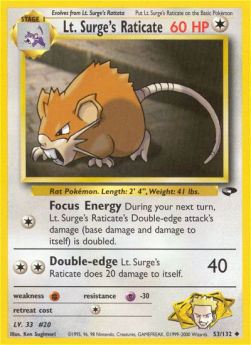 Lt. Surge's Raticate GC-53 Uncommon Excellent Englisch