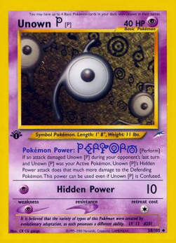 Unown [P] NDE-58 Uncommon Light Played Englisch