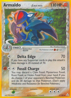 Armaldo δ Delta Species HP-1 Holo Rare Light Played Englisch