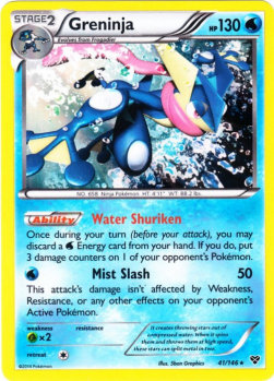 Greninja XY-41 Holo Rare Light Played Italienisch Reverse Holo