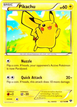 Pikachu XY-42 Common Light Played Englisch
