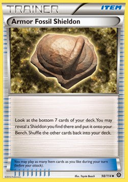 Armor Fossil Shieldon STS-98 Uncommon Good Englisch Reverse Holo