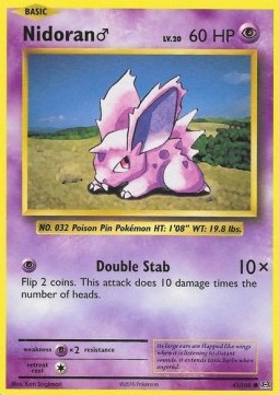 Nidoran ♂ EVO-43 Common Excellent Englisch Reverse Holo