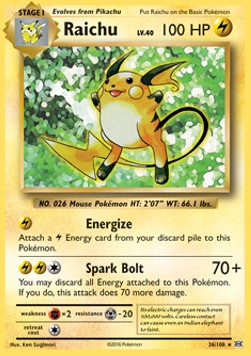 Raichu EVO-36 Holo Rare Excellent Englisch