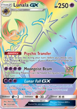 Lunala GX SUM-153 Secret Rare Light Played Deutsch