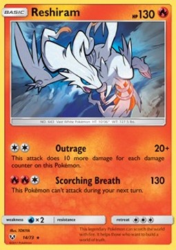 Reshiram SLG-14 Holo Rare Poor Deutsch