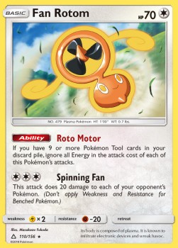 Fan Rotom UPR-110 Rare Light Played Deutsch Reverse Holo