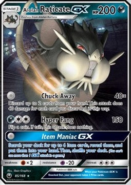 Alolan Raticate GX CES-85 Ultra Rare Good Englisch